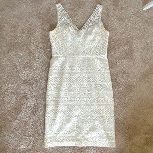 Maggy London  8 Ivory Lace Dress Cocktail Bridal Rehearsal Coquette Romant  Prom